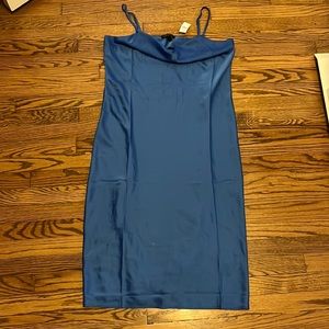 Banana Republic Factory Cowl Neck Dress Blue NWT